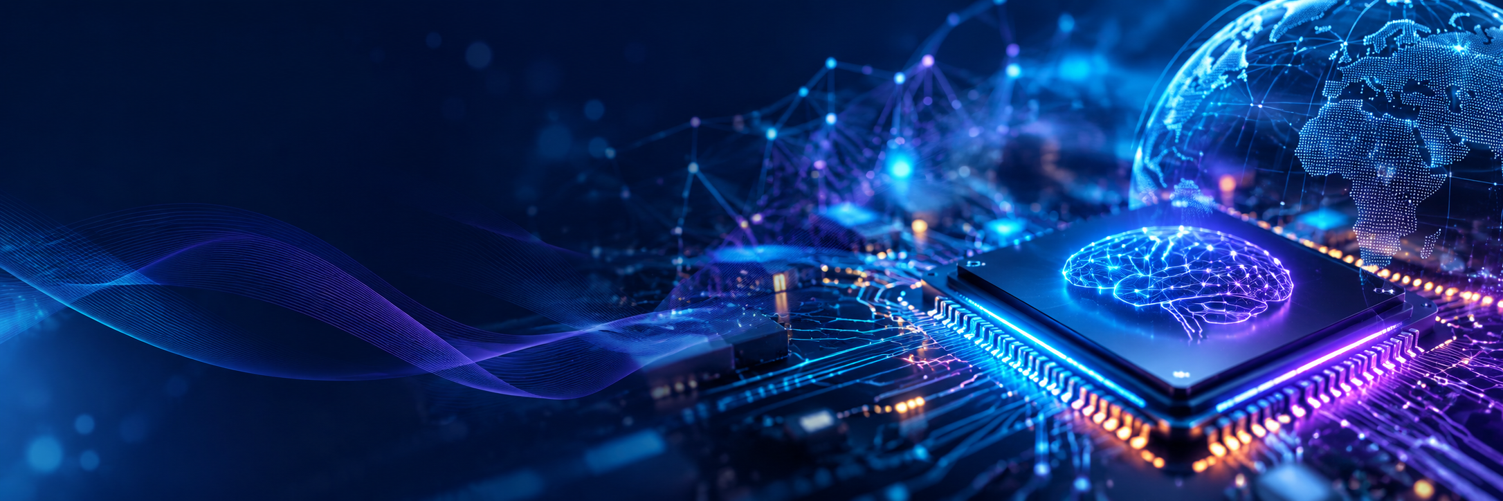 Artificial intelligence and machine learning technology representing the research focus of the Semarak International Journal of Machine Learning.